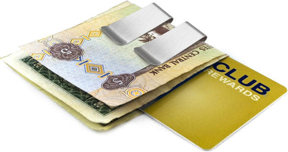 2 PCS Stainless Steel Slim Money Clips Sturdy Cash Receipt Note Clip Credit Card Wallet Bill Holders for Men and Women - Silver and Gold