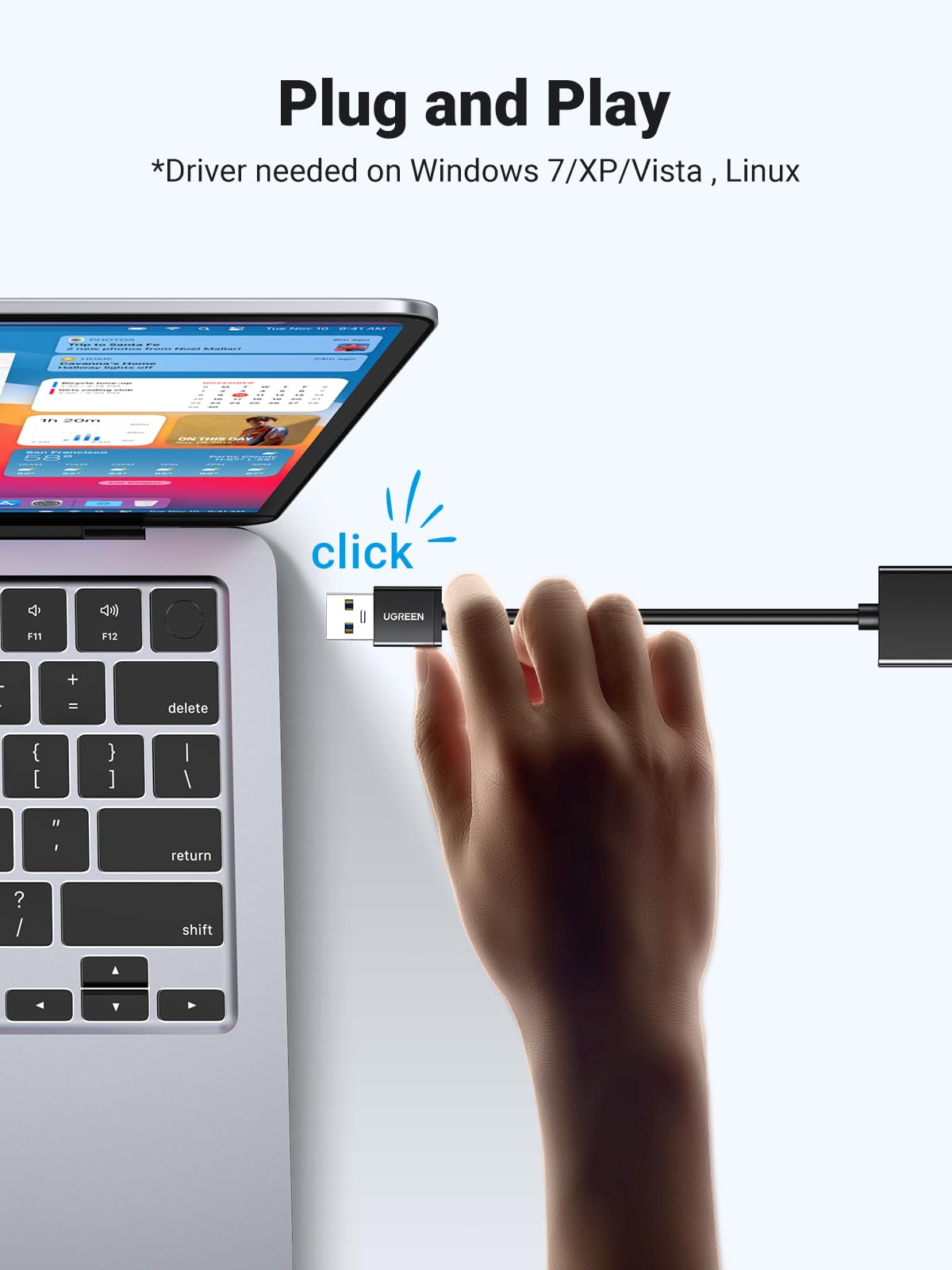 UGREEN USB-auf-Ethernet-Adapter, 1000 MBit/s Plug-and-Play-Ethernet-Adapter mit USB 3.0, treiberfrei, RJ45 LAN-Netzwerk-Dongle, kompatibel mit Nintendo Switch, Laptop, PC, MacBook, Windows, macOS, Linux