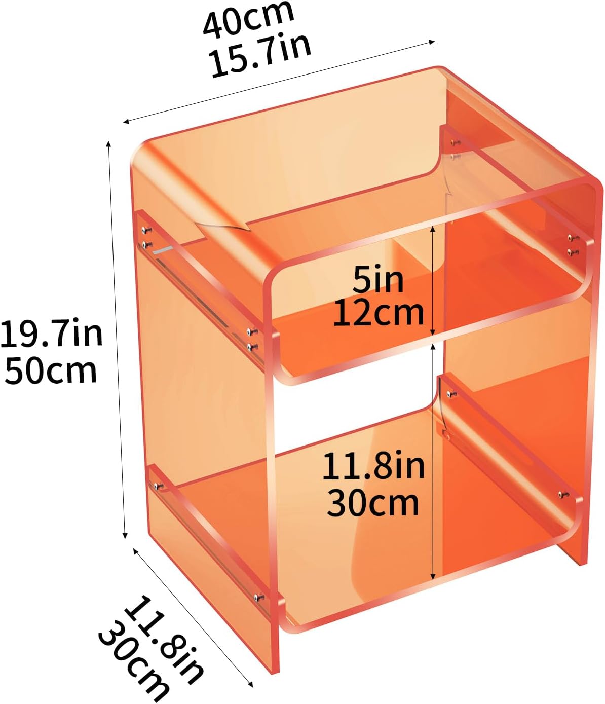 Acrylic Side Table with a Pop of Color