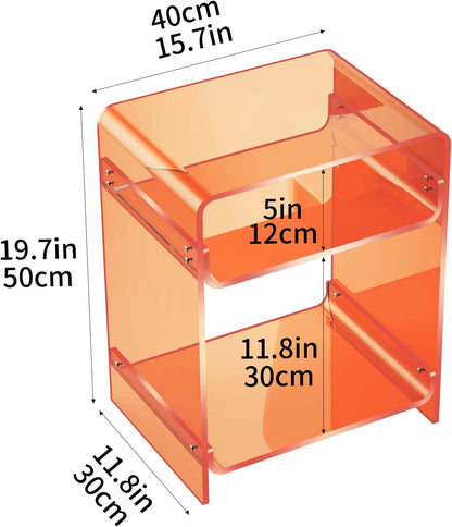 Acrylic Side Table with a Pop of Color