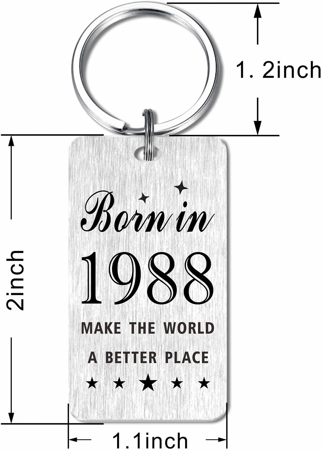 Gezxin Happy Birthday Schlüsselanhänger Geschenke für Frauen Männer - Personalisierter Edelstahl Geburtstagsschlüsselanhänger - Mach die Welt zu einem besseren Ort