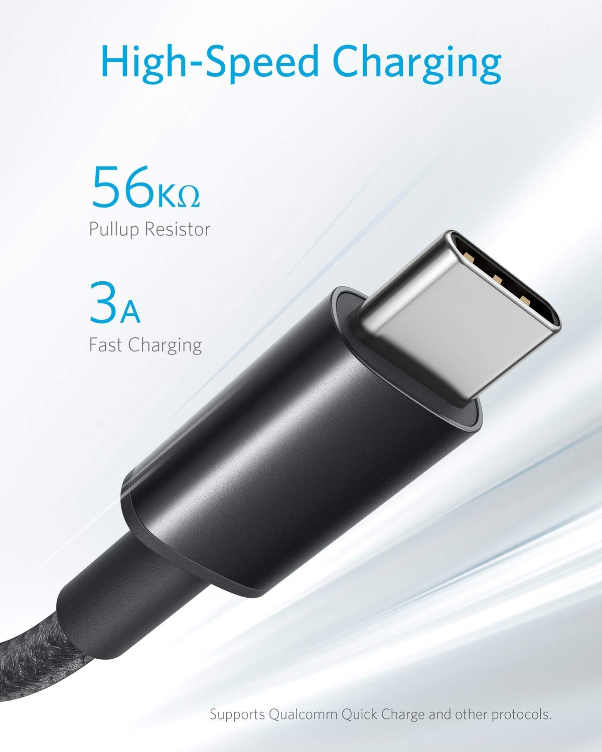 Anker Kabel [2 Stück 1,8m], USB A auf USB C Ladekabel für iPhone 17 Serie, Samsung Galaxy S10 S10+, LG V30, Beats Fit Pro und weitere (Schwarz).