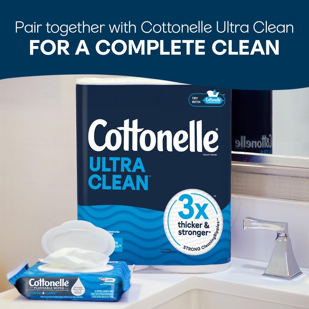 Cottonelle Fresh Care Feuchte Toilettentücher, Erfrischungstücher für Erwachsene, 4 Spenderboxen, 42 Tücher pro Box (insgesamt 168 Tücher), Verpackung kann variieren