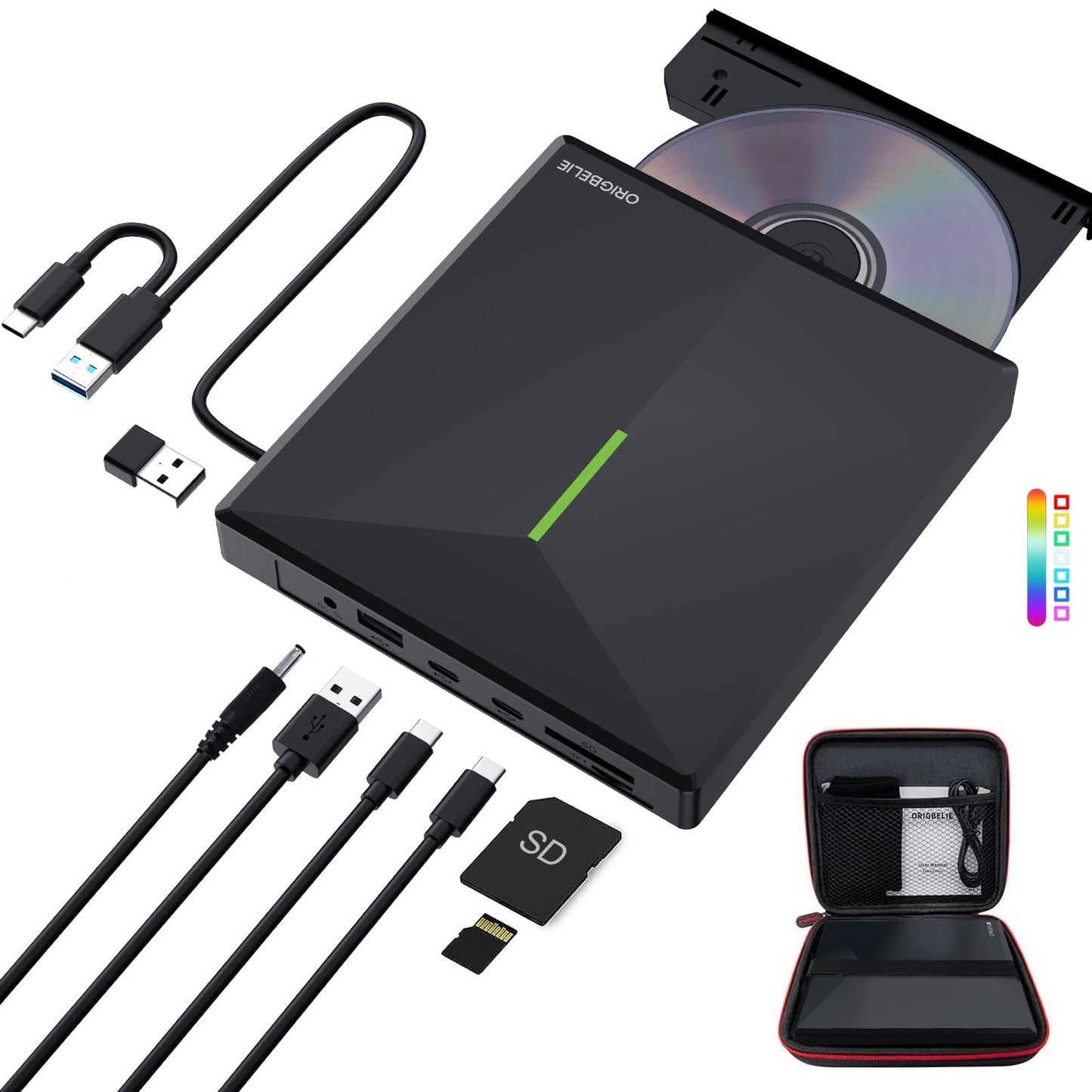 8 in 1 wiht RGB LED & Carrying Case
