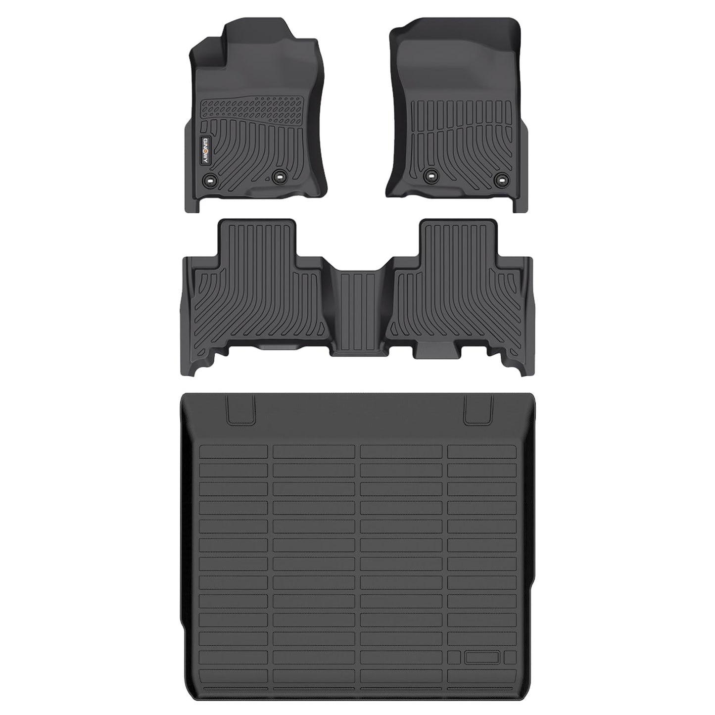 GINOWY-Floor Mats for Toyota 4Runner 1996-2002,1st+2nd Row,TPE All Weather Car Mats Custom Fit Rubber Floor Liners Car Accessories for Toyota 4Runner