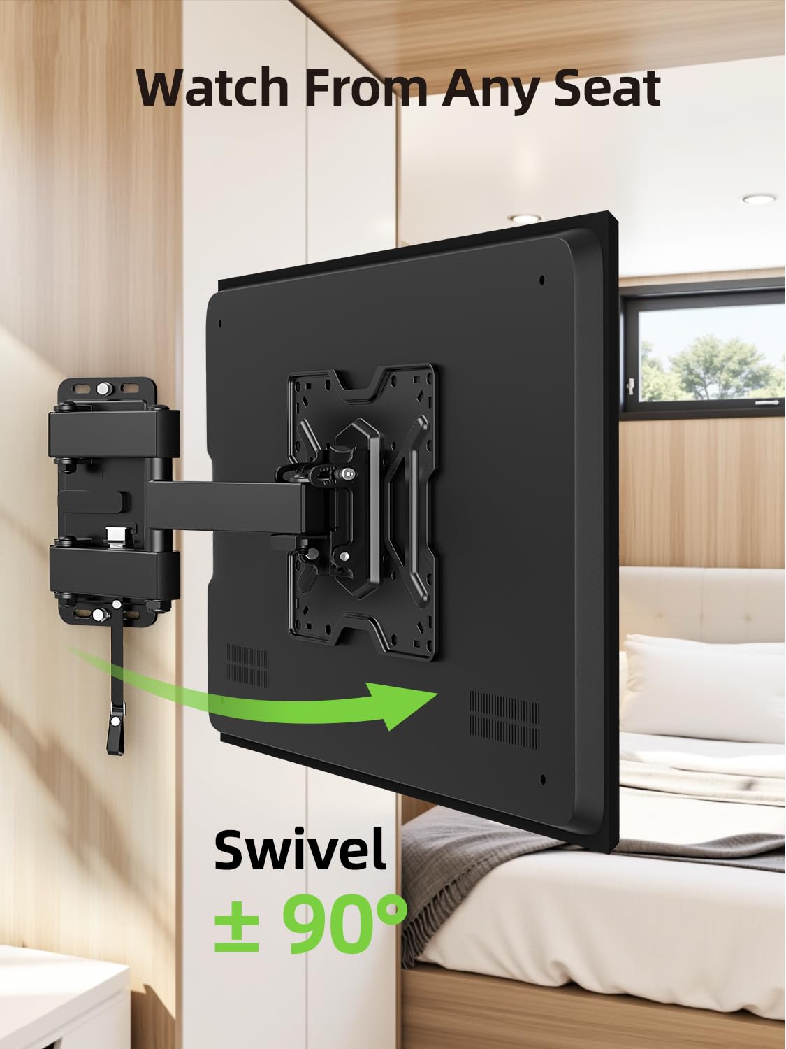 USX MOUNT TV Wall Mount for 32-74 inch Flat Screen/LED/4K up to 110lbs, Full Motion TV Mount Bracket with Swivel & Tilt Articulating Dual Arms, Max VESA 400x400mm, Fits 12/16" Wood Studs