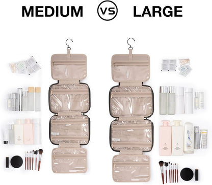 BAGSMART Kulturbeutel Reise-Organizer mit Aufhängehaken, wasserdichte Make-up-Kosmetiktasche für Zubehör, Shampoo, Standardbehälter, Toilettenartikel