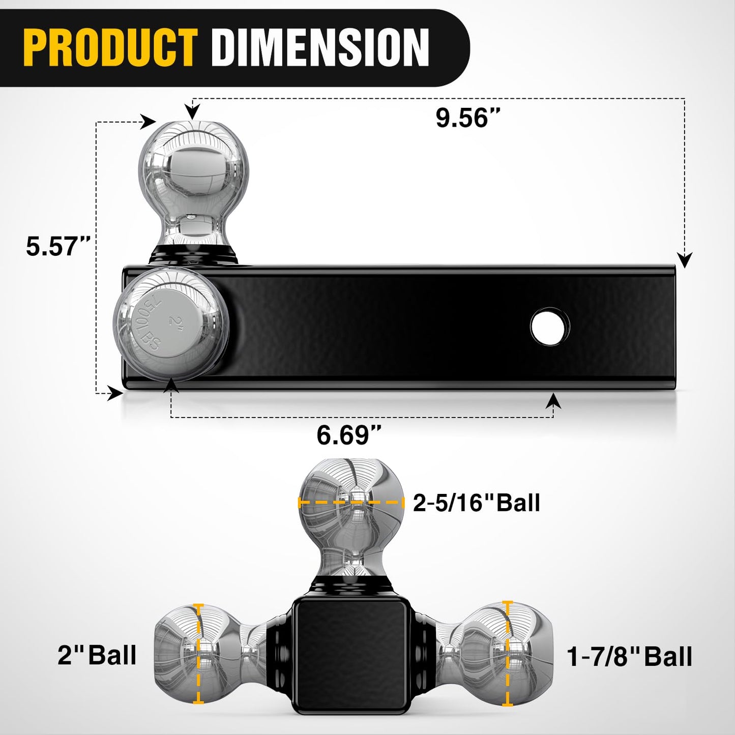 Nilight Anti-Theft Shackle Hitch Receiver 2Inch 45000 LBs Breaking Strength 3/4" Anti-Theft D Ring Shackle 5/8" Trailer Hitch Lock Pin Heavy Duty Solid Towing Kit for Trucks Off Road (Black)