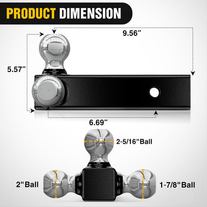 Nilight Anti-Theft Shackle Hitch Receiver 2Inch 45000 LBs Breaking Strength 3/4" Anti-Theft D Ring Shackle 5/8" Trailer Hitch Lock Pin Heavy Duty Solid Towing Kit for Trucks Off Road (Black)