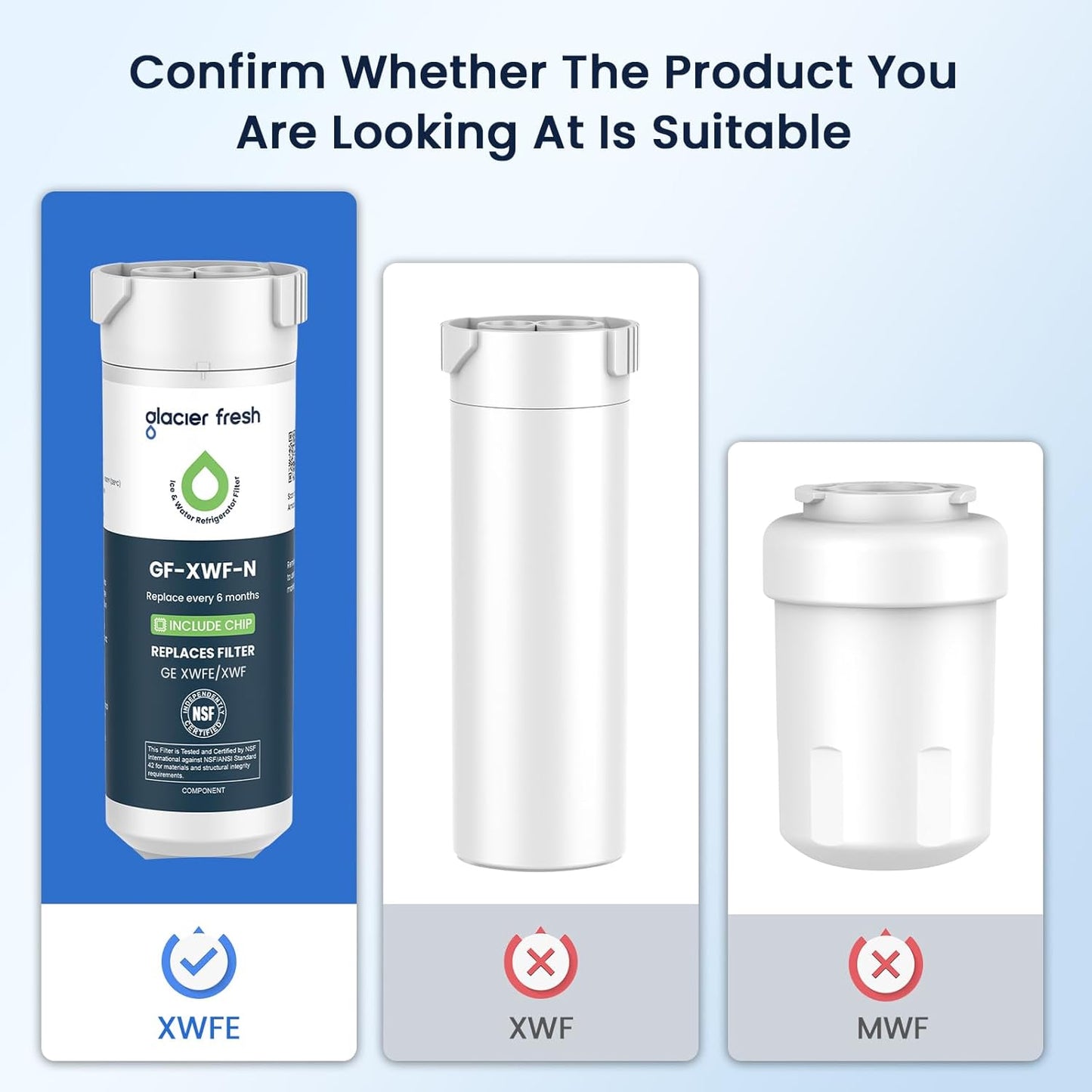 GLACIER FRESH Water Filter Compatible with XWFE