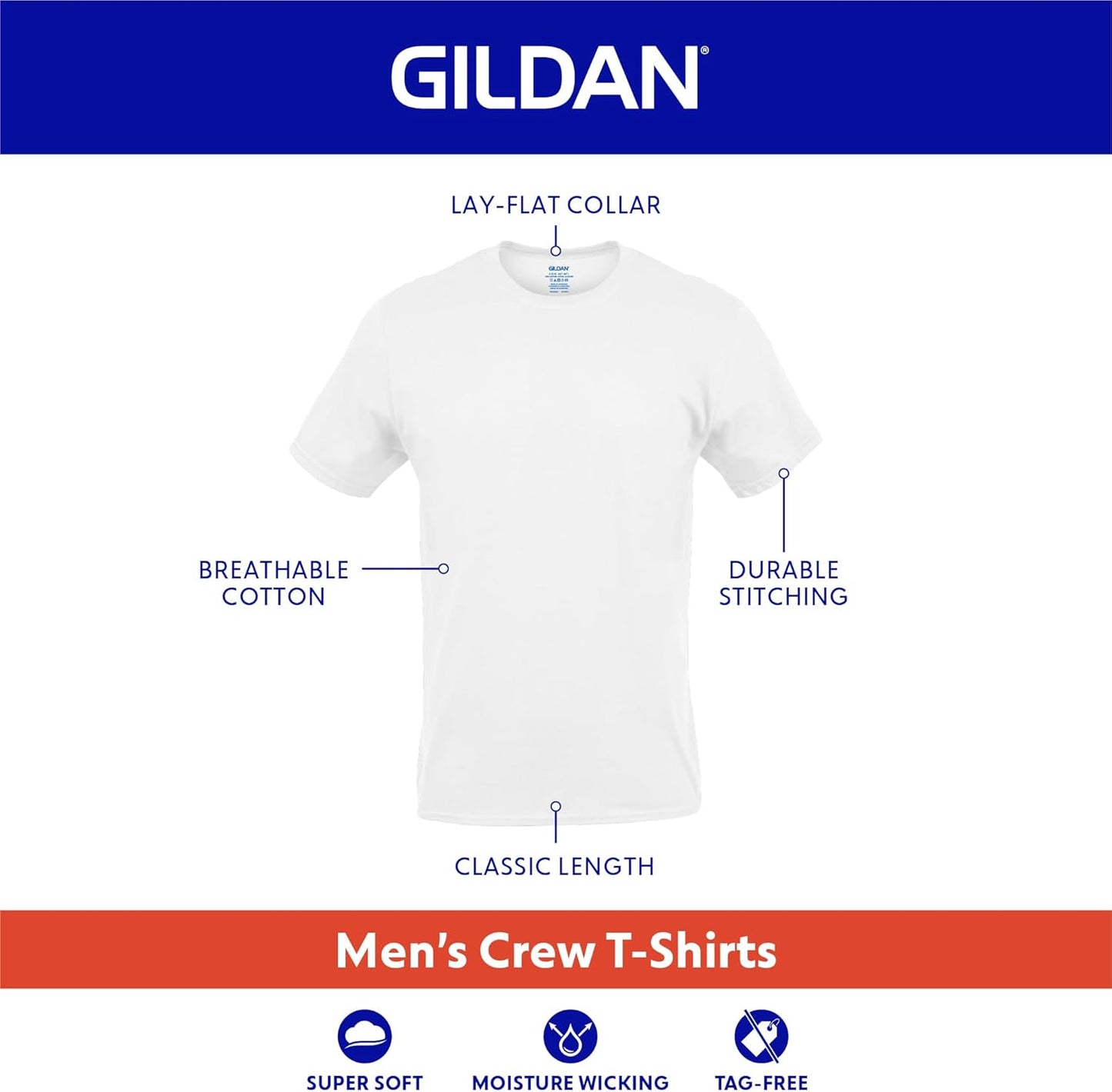 Gildan Herren Platinum Rundhals-T-Shirts