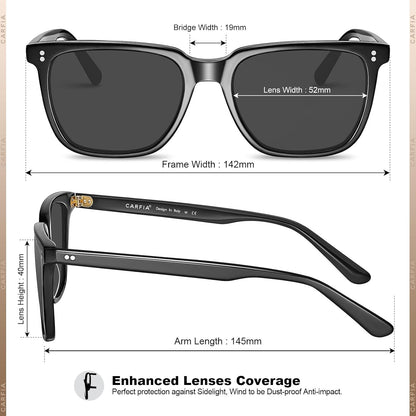 CARFIA Square Polarized Sunglasses for Men