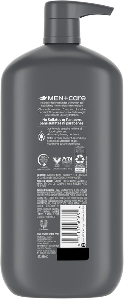 Dove Men+Care Erfrischendes Extra Frisch Körper- und Gesichtswaschmittel mit 24-Stunden nährender Mikromoleküle-Feuchtigkeitstechnologie Körperwaschmittel für Männer, 950 ml