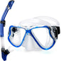 Greatever Dry Snorkel Set,Panoramic Wide View Anti-Fog Scuba Diving Mask,Professional Snorkeling Gear for Adults Kids