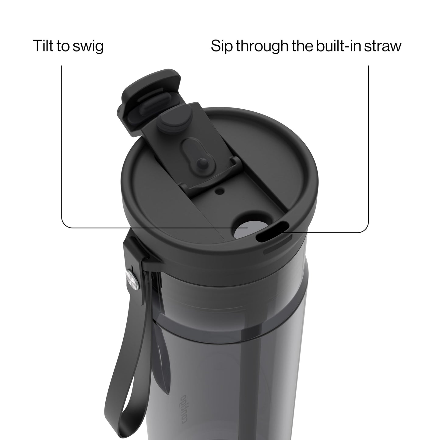 Contigo DualSip 24 oz Tritan Plastic Water Bottle with Carry Strap & 2-in-1 Leakproof Lid (Straw or Spout), BPA-Free, Dishwasher Safe