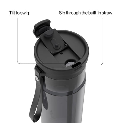 Contigo DualSip 24 oz Tritan Plastic Water Bottle with Carry Strap & 2-in-1 Leakproof Lid (Straw or Spout), BPA-Free, Dishwasher Safe
