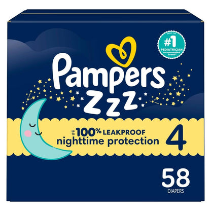 Pampers ZZZ Overnight Diapers, Size 3 (16-28 lbs), 116 Count, Nighttime Protection Disposable Baby Diaper