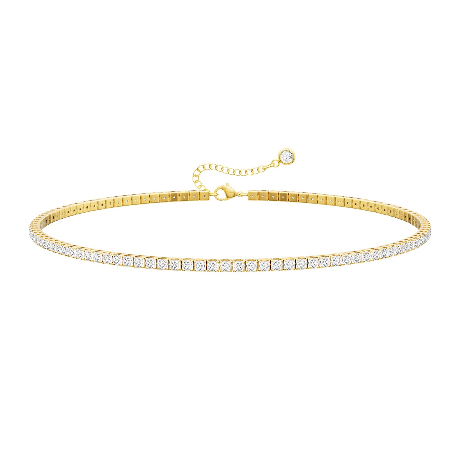 gold tennis necklace 3mm