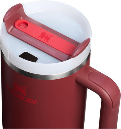 Vaso Stanley Quencher H2.0 con asa y pajita de 40 oz | Tapa Flowstate de 3 posiciones | Compatible con portavasos para viajes | Vaso térmico de acero inoxidable | Sin BPA | Arándano