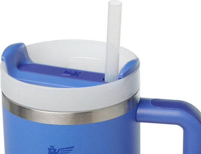 Vaso Stanley Quencher H2.0 con asa y pajita de 40 oz | Tapa Flowstate de 3 posiciones | Compatible con portavasos para viajes | Vaso térmico de acero inoxidable | Sin BPA | Arándano