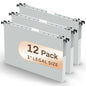 Extra Capacity Plastic Hanging File Folder, 12 Pack Reinforced Hang Folders Legal Size, Heavy Duty 1 Inch Expansion Filing Cabinet Folders, for Bulk Files, Medical Charts, Cream Yellow