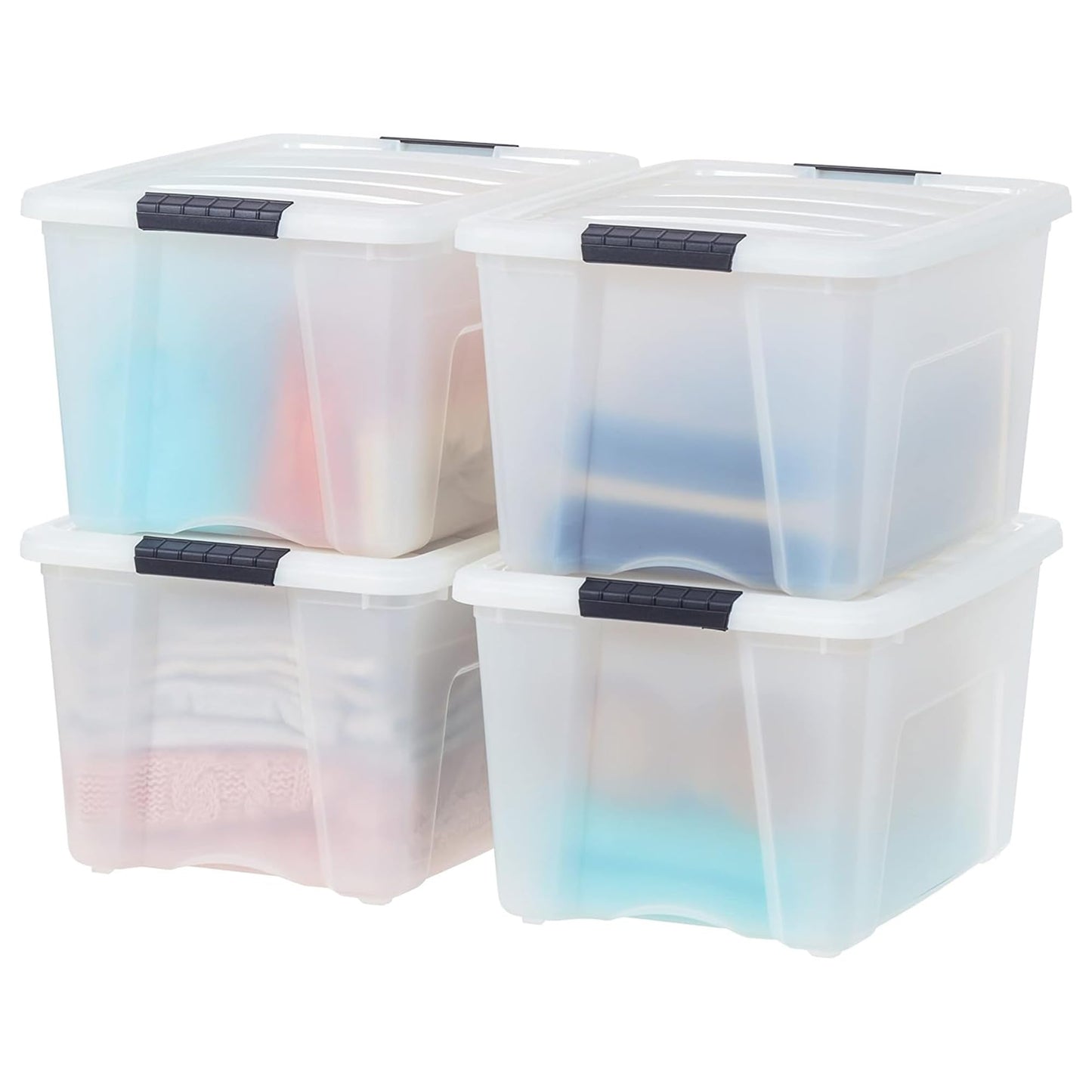 IRIS USA 6-Pack Clip Box with Latching Lids, 18 Quart Craft Storage Bins, Art & Writing Supply Containers for Home, Office & Classroom Organization