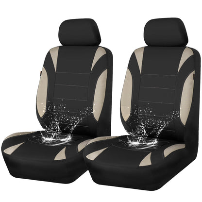 CAR Pass Neoprene Waterproof Two Front Car Seat Covers Set- Universal Fit for Vehicles, Airbag Compatiable(Black)