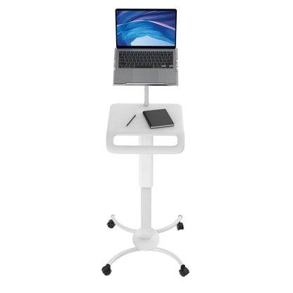 Rolling Medical Workstation – CTA Height Adjustable Mobile Secure Medical Workstation Cart for iPad 10th Gen 10.9" - 7/8/9 Gen 10.2”- Pro 11” - Air 4 - Galaxy Tab S3 - White (QPAD-HRSW)
