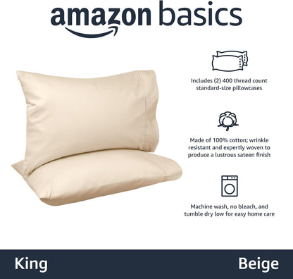 Upgrade Your Bedroom with Amazon Basics 400 Thread Count Cotton Pillow Cases