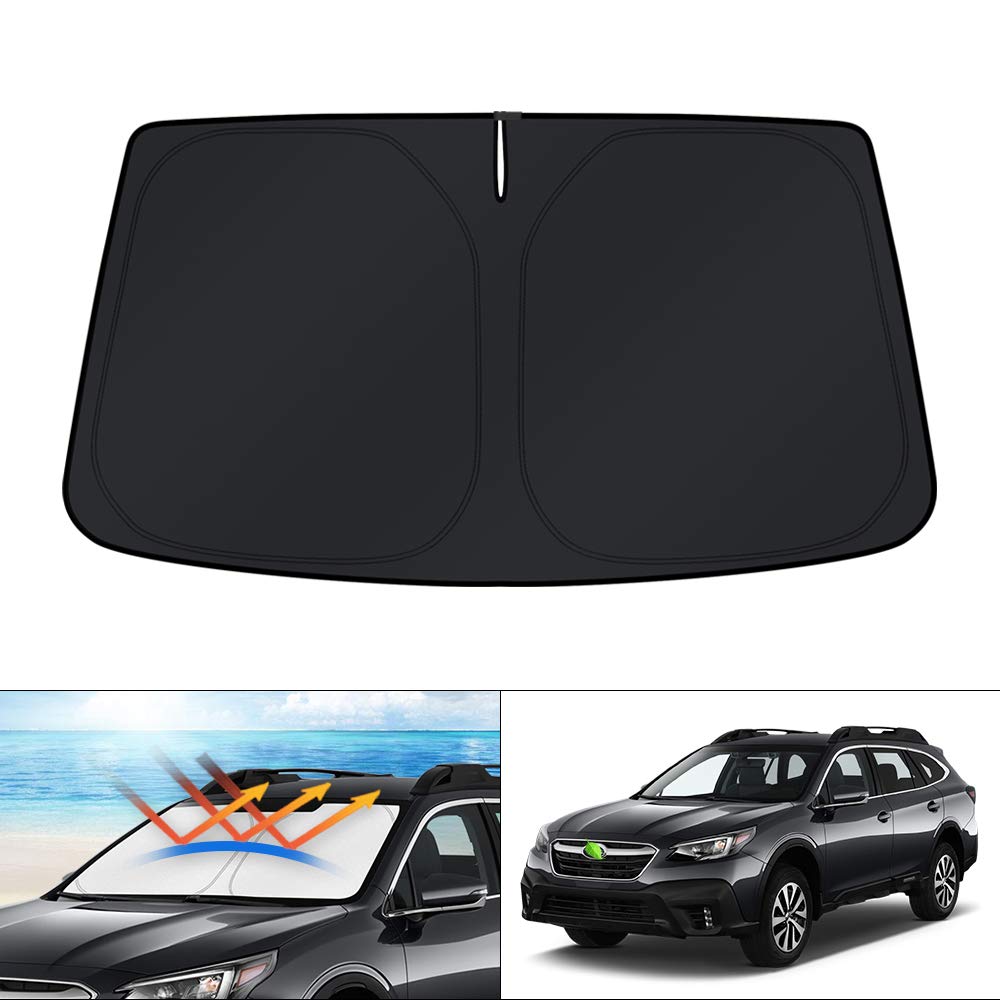 KUST Windshield Sun Shade for 2017-2026 Tesla Model Y/Model 3 Sunshade Accessories (Fit 2025-2026 Model Y Juniper / 2024 Model 3 Highland) Upgraded Foldable Sunshade, Blocks UV Rays Keep Car Cool