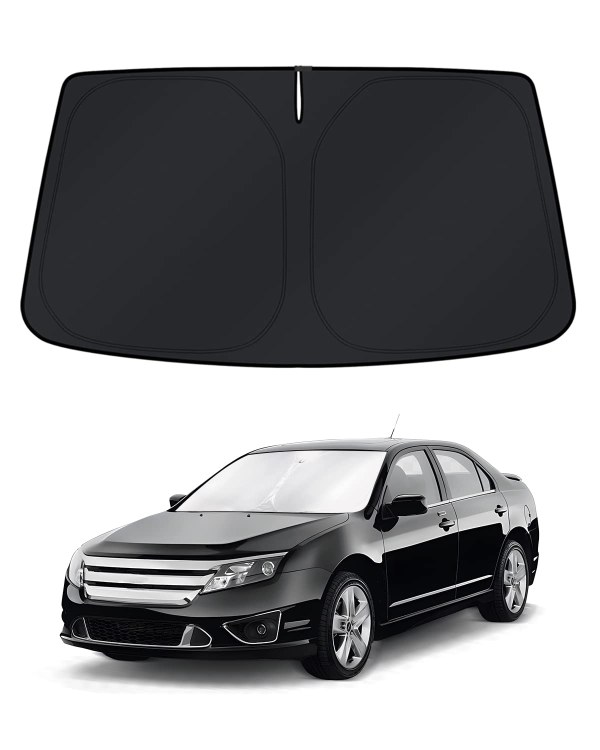 KUST Windshield Sun Shade for 2017-2026 Tesla Model Y/Model 3 Sunshade Accessories (Fit 2025-2026 Model Y Juniper / 2024 Model 3 Highland) Upgraded Foldable Sunshade, Blocks UV Rays Keep Car Cool
