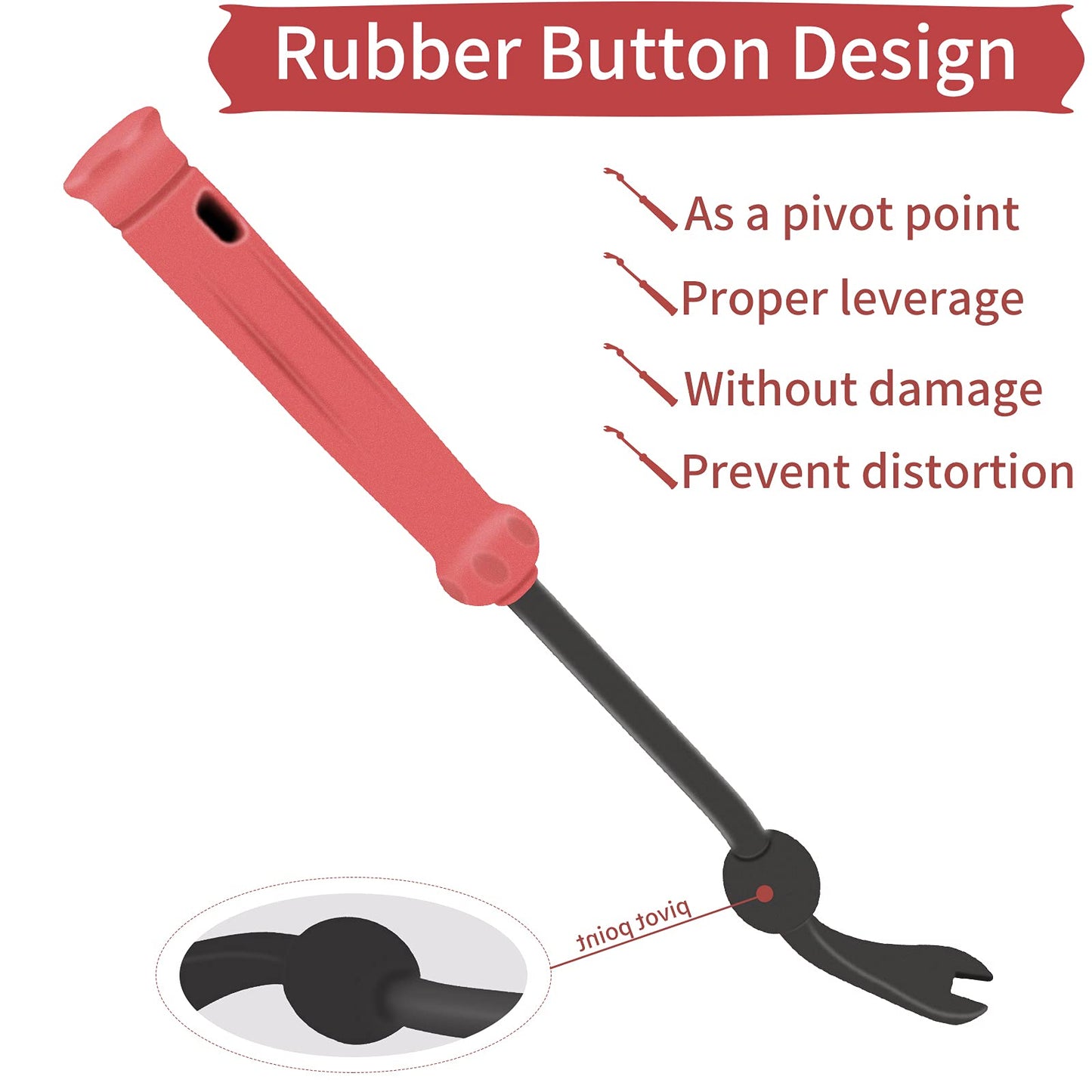 Wetado Trim Removal Tool, Car Upholstery Repair Kit, Car Door Audio Panel Trim Removal Set, Fastener Terminal Remover Tool Set Clips Pry Kit Auto Clip Pliers (8PCS Red)