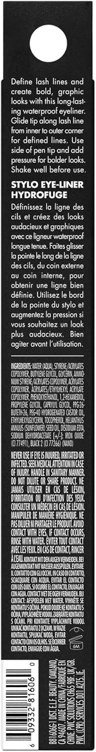 e.l.f. Smoky Kohl Eyeliner, Augenstift für langanhaltende, ausdrucksstarke, hochpigmentierte Make-up-Looks, vegan & tierversuchsfrei, Black Velvet