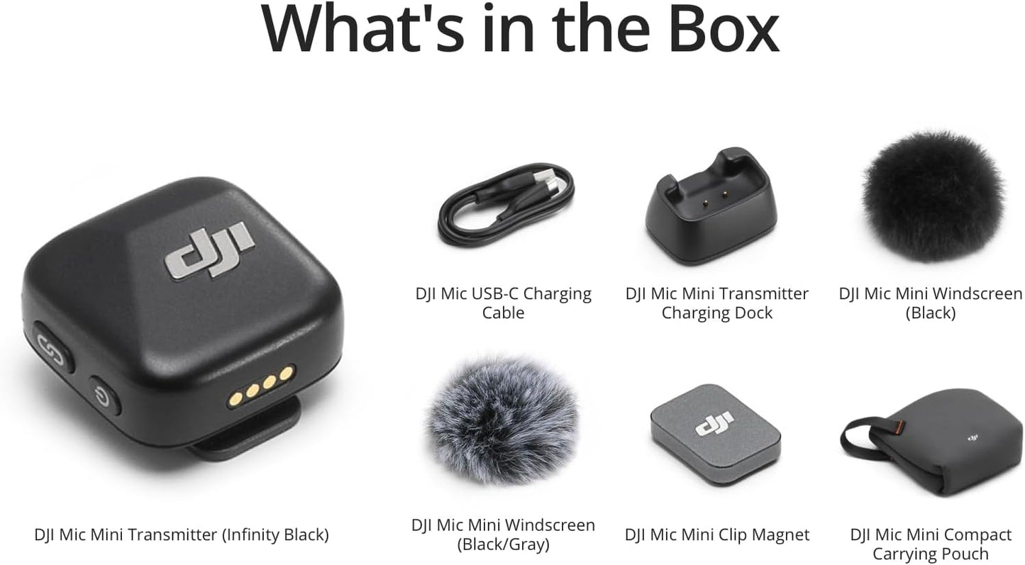 DJI Mic Mini (2 TX + 1 Mobile RX), Funkmikrofon für iPhone/Android, Plug & Play, kompakt & leicht, Modellübergreifende Kopplung, Premium-Audio, stabile Übertragung, Geräuschunterdrückung