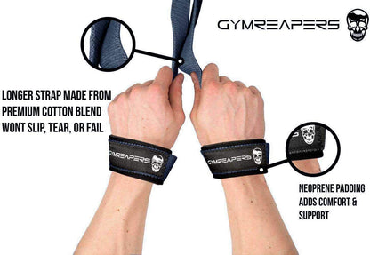 Gymreapers Hebe-Handgelenkbandagen für Gewichtheben, Bodybuilding, Powerlifting, Krafttraining und Kreuzheben – gepolstertes Neopren mit 45,7 cm Baumwolle