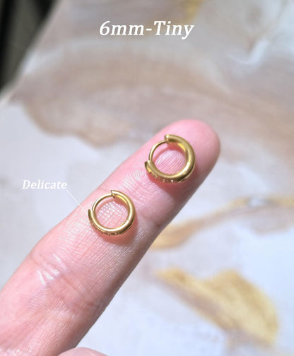 Gold CZ Huggie Earrings for Women