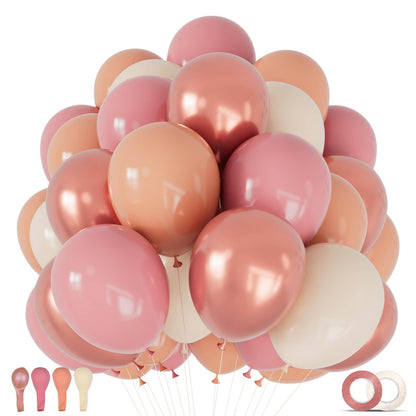 68Pcs Pink and Purple Balloons 12 Inch Metallic Purple Pink Latex Balloon Confetti ballons with Ribbons Party Balloons for Wedding Girls Birthday Baby Shower Decorations.