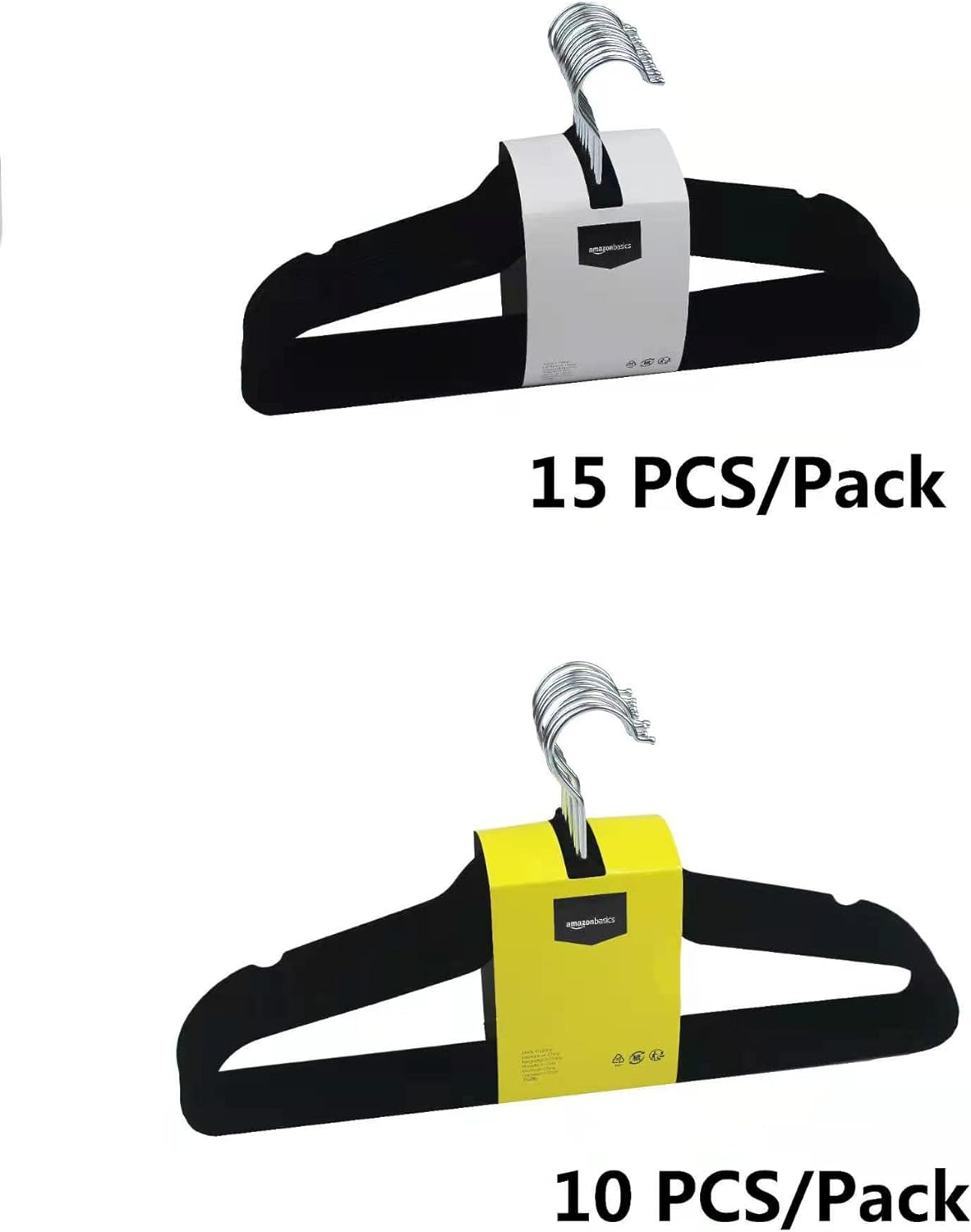 Amazon Basics Samtkleiderbügel für Anzüge – 30er-Pack, Schwarz