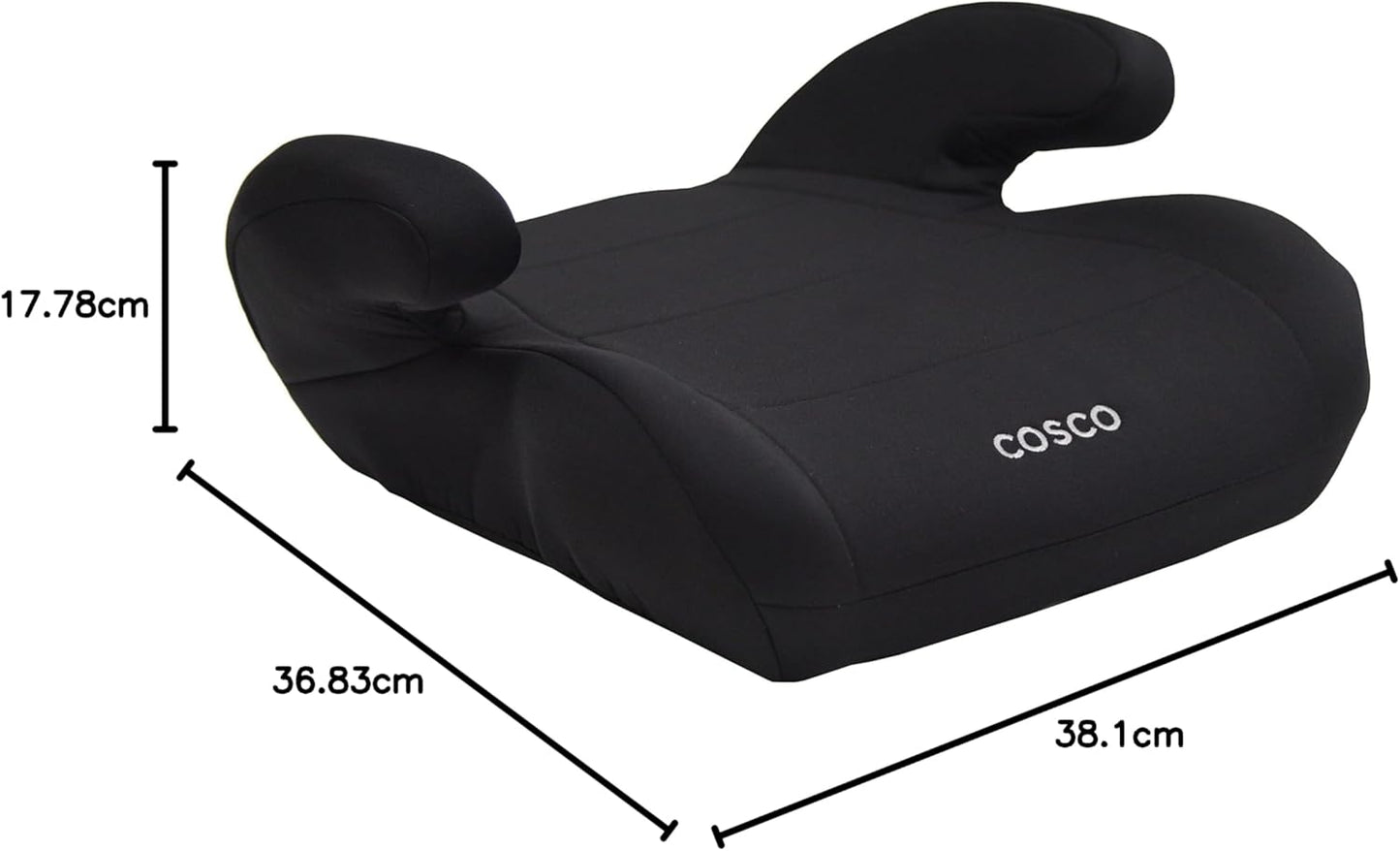 Cosco Kids Topside Leichter, rückengestützter Sitzerhöher, waschbarer Bezug, Schwarz