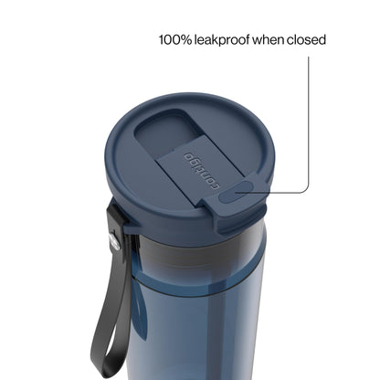 Contigo DualSip 24 oz Tritan Plastic Water Bottle with Carry Strap & 2-in-1 Leakproof Lid (Straw or Spout), BPA-Free, Dishwasher Safe