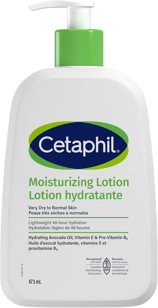 Cetaphil Moisturizing Lotion, Hydrating Body Lotion & Moisturizer for Sensitive & All Skin Types, Fragrance Free, Hypoallergenic, Non-Comedogenic, Dermatologist Recommended, 473 ml