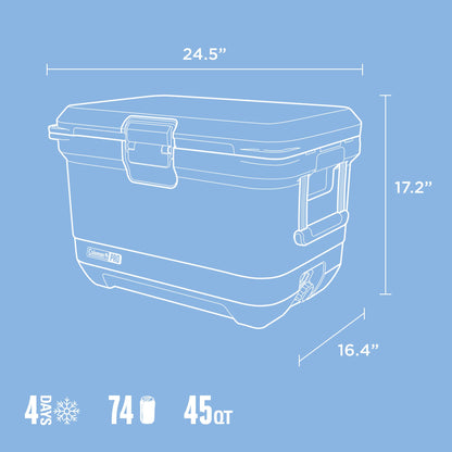 Coleman Pro Heavy-Duty 25qt Ultra-Light Premium Hard Cooler, Extra-Thick Insulation Keeps Ice up to 3 Days, 36-Can Capacity