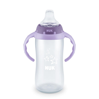 NUK First Choice Large Learner Cup 2.0, 10 oz. Sippy Cup with Handles, Spill Proof, Leak Proof Soft Straw Cup, 2-Pack
