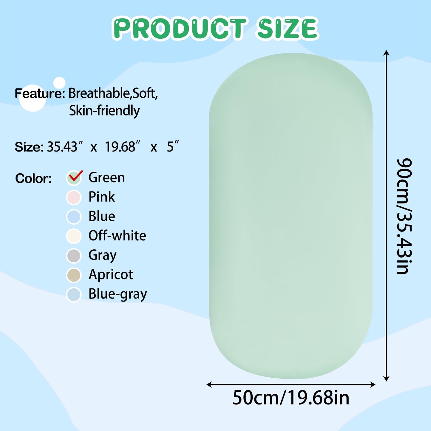 Lucakuins Baby Lounger, Bionic Design Baby Lounger for Newborn 0-24 Months, Soft Organic Cotton Breathable Lounger for Infants (Lovely Green)