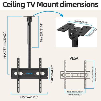 USX STAR Corner TV Wall Mount Long Arm TV Mount Bracket for 37-84 Inch TVs, Full Motion TVs Wall Mounts with 32” Articulating Arms Extension & Tilt & Swivel, Max VESA 600x400mm, Holds up to 100 lbs