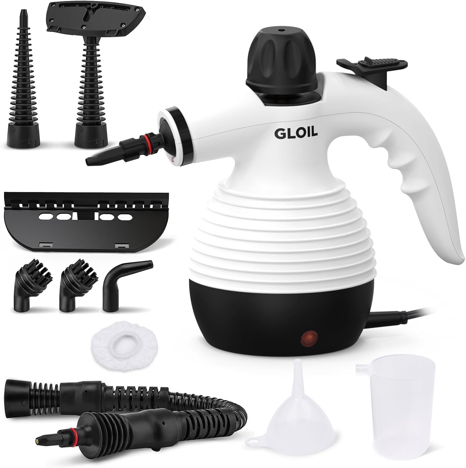 Handheld Steam Cleaner, Steamer for Cleaning, Multipurpose Portable Steam Cleaners for Home Use with Safety Lock and 10 Accessory Kit,The Detailing Tools Remove Grime, Grease, and More (white)