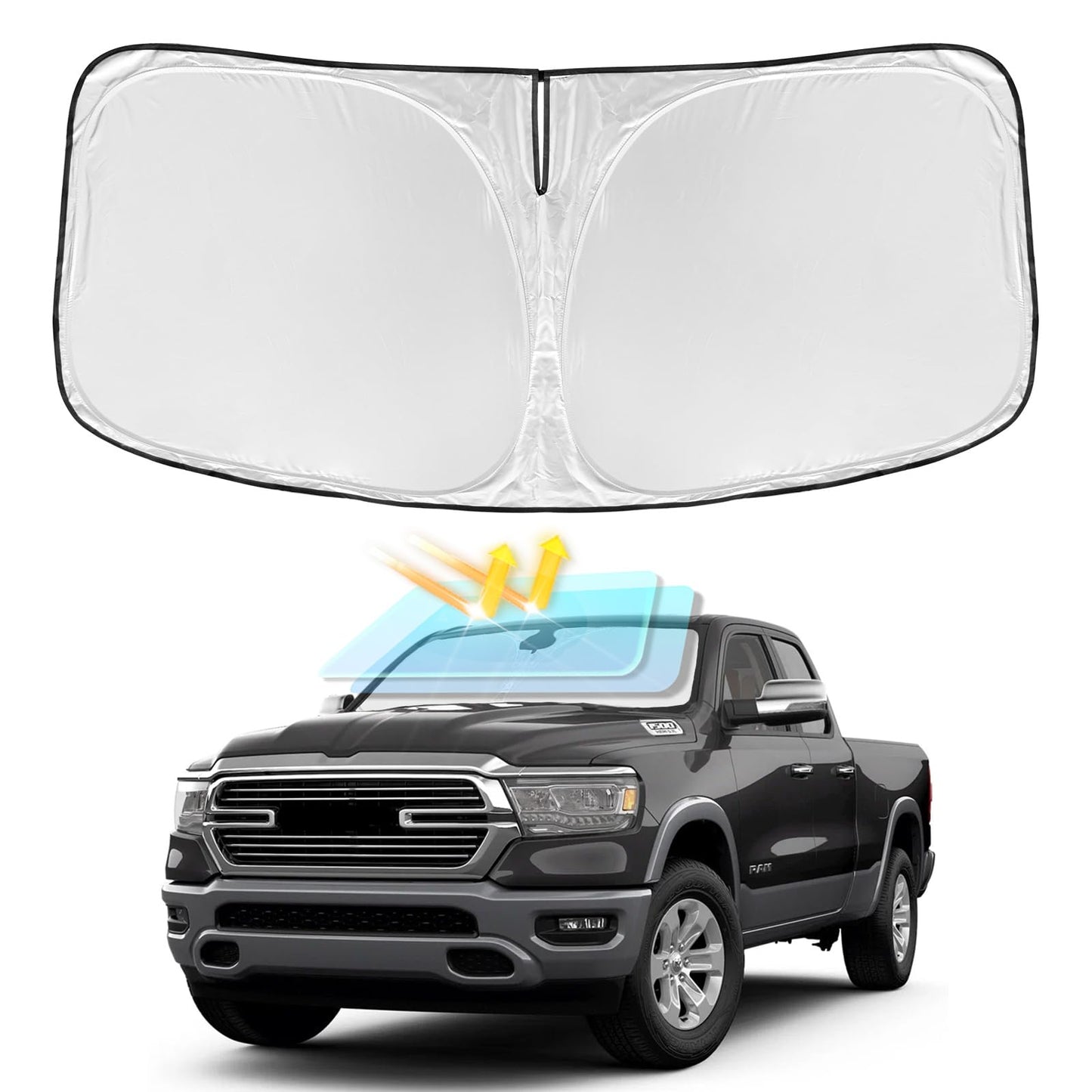 for Toyota Tacoma 2016-2023 2024 2025 2026 Sun Shade Sunshade Windshield Cover - 4 Layers Front Window Shade Custom Fit Tacoma 2Dr 4Dr Pickup Sun Visor 240T Shade Blocks UV Rays Car Accessories