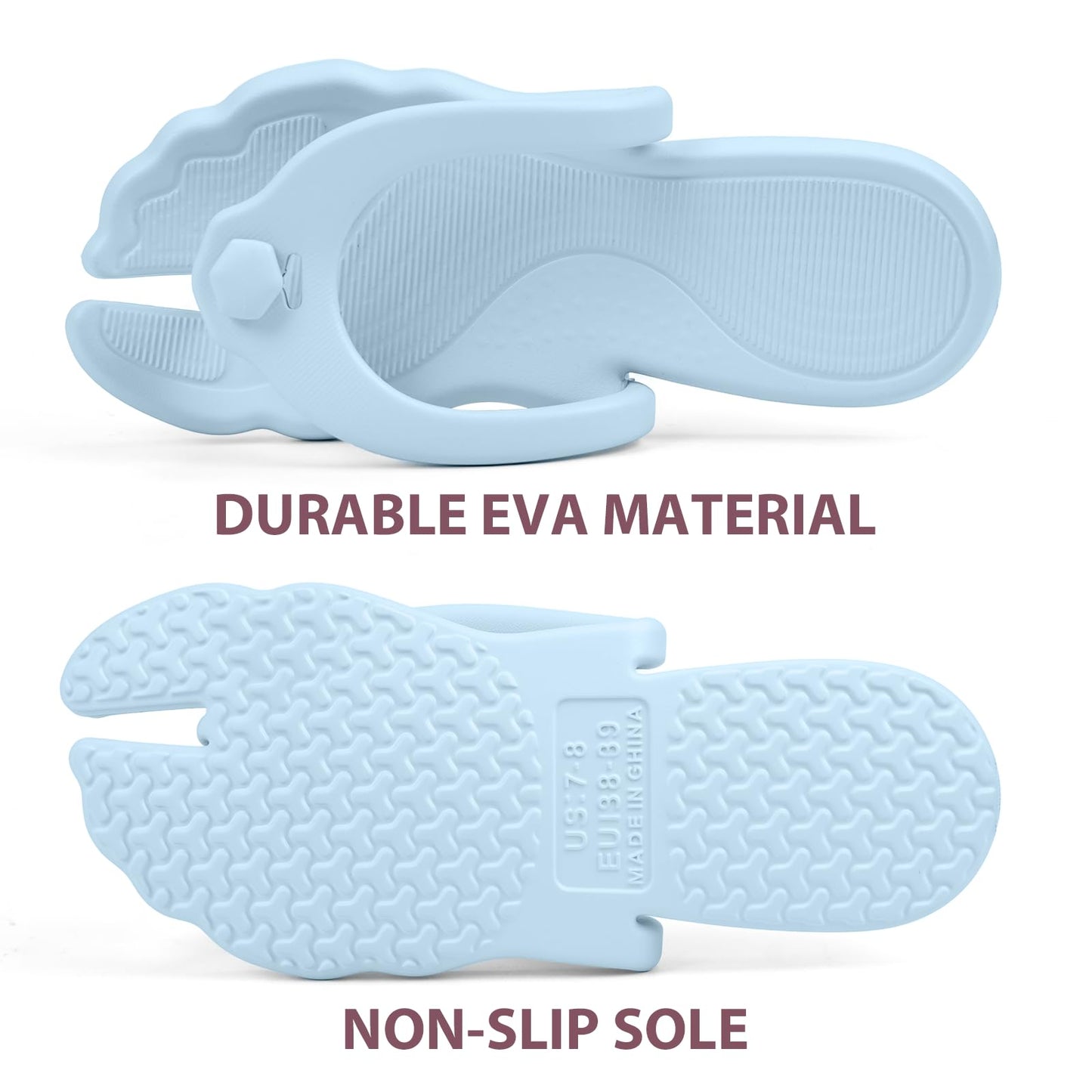 Rosoz Flip Flops for Women Men Foldable Travel Slippers Lightweight Shower Shoes Non-Slip Quick-Dry Bathroom Camp Beach Sandals