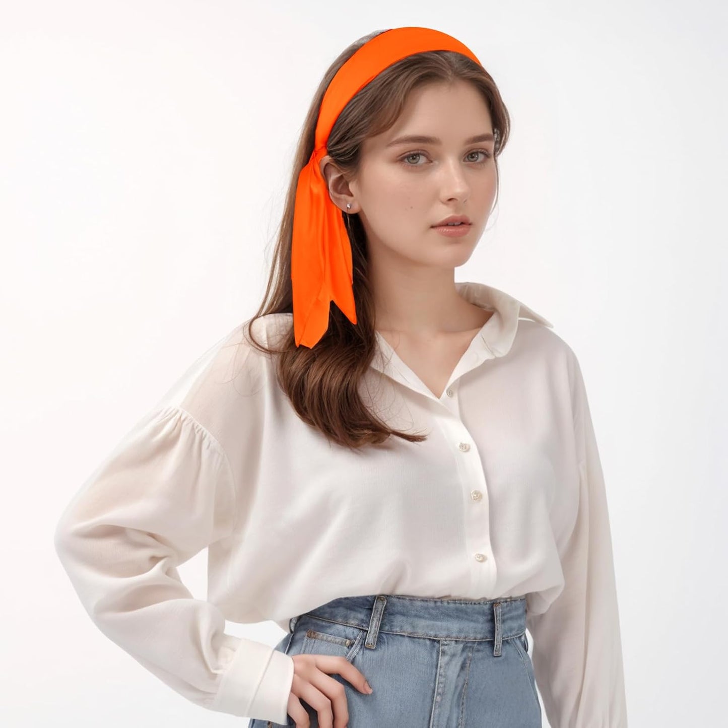 Seidenschal Quadratisches Tuch Halstuch Haarband Kopftuch Bandana für Damen Herren Kostüm-Accessoire 70 cm