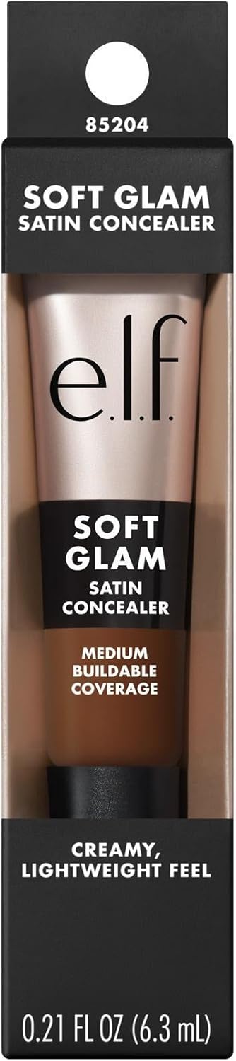 e.l.f. Soft Glam Satin Concealer, Mittlere Deckkraft für Unreinheiten & Unteraugen, knitterfest, langanhaltend, vegan & tierversuchsfrei, 10 Fair Cool